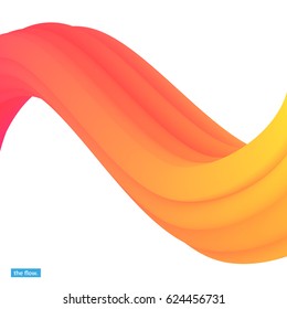 3d wavy shape illustration. Colorful abstract background. Creative design element. Eps10 format.