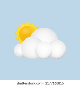 3d weather for web background design. Icon set cloud weather. 3d vector realistic objects. Vector illustration design element set. Isolated objects