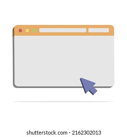 3D-Web und Pfeil-Konzept mit leerer Seite im minimalen Cartoon-Stil