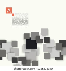 3d web banner with connect square with shadow on white background. Banner, brochure & cover design template