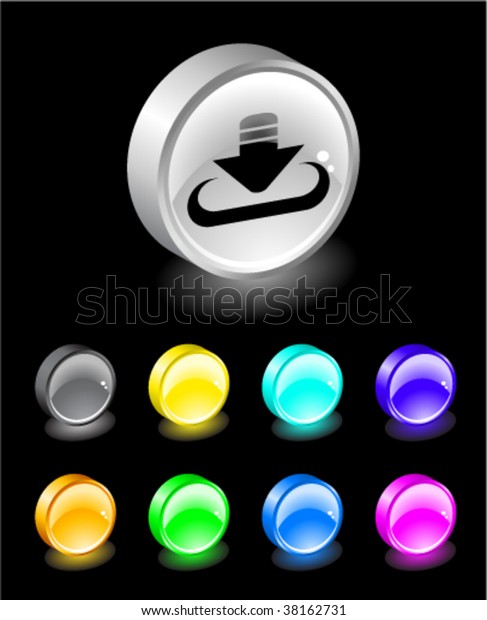 3d Web Buttons Stock Vector Royalty Free 38162731