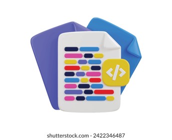 3d web development coding language on web page programming icon