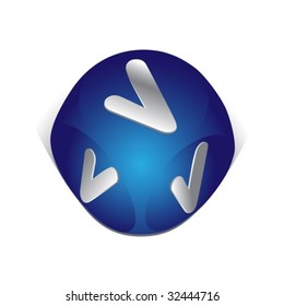 3d web icon with ok sign