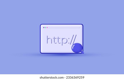 3d web window http link hyperlink website icon vector illustration trendy symbols isolated on background.3d design cartoon style. 