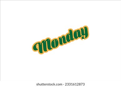 3D week name, Week name typography, 3D text