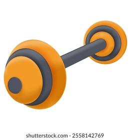 3D weightlifting dumbbell on white background