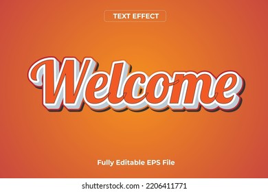 Diseño de efectos de texto de bienvenida 3D