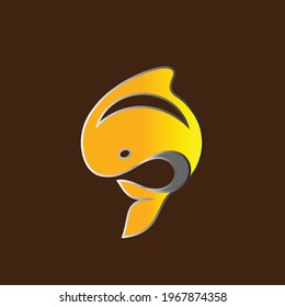 3d whale logo with circle like illustration template design. vector eps 10