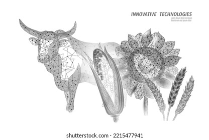3D wheat ears corn sunflower grain meat beef . World food Day hunger awareness. Help charity food help global international refugees vector illustration
