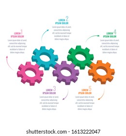 3d wheel infographic template. information template with five options. business information template