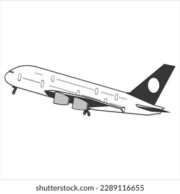 3D White Abstract Airliner Take Off On White Background. Commercial Jet Airplane Take Off. Airline Concept Travel Passenger plane. Jet commercial airplane.