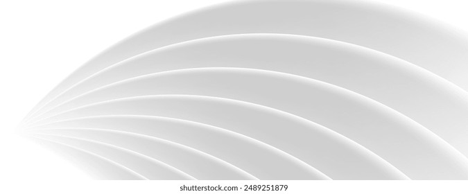 3d white abstract background with layered wavy shapes