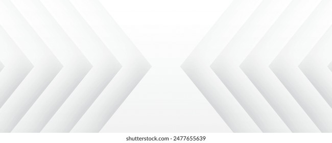 Fondo abstracto blanco 3D superpone la capa en el espacio brillante con la decoración del efecto de la forma del recorte. Concepto moderno del estilo de las flechas del elemento del Diseño gráfico para el Anuncio del Web, el volante, la tarjeta o la cubierta del folleto