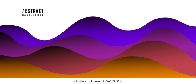 3D white abstract background overlap layer on bright space with colorful flowing waves decoration. Modern graphic design element cutout style concept for web banner, art, flyer, card or brochure cover