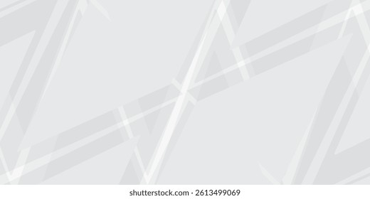 3D white abstract background overlap layer on bright space with cutout shape effect decoration. Modern graphic design element triangles style concept for web banner, flyer, card, or brochure cover
