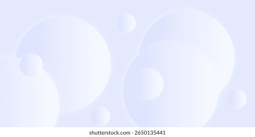 3D white abstract background overlap layer on bright space with cutout shape effect decoration. Modern graphic design element circles style. eps 10