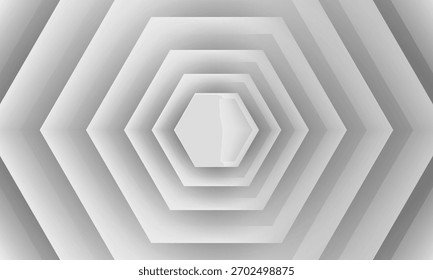 3D white abstract background overlap layer on bright space with cutout shape effect decoration. Modern graphic design element hexagons style concept for web banner, art, flyer, card, or brochure cover