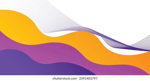3D white abstract background overlapping layers on bright space with flowing colorful wave decoration. Modern graphic design element cutout style concept