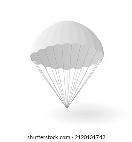 3D White Abstract Parachute Without Cargo. EPS10 Vector