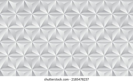 3D white abstract triangle background. Geometric shapes background. Vector illustration.