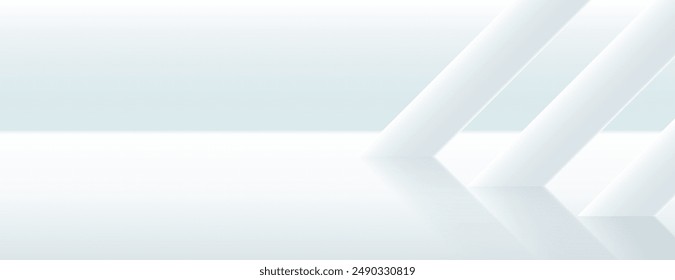 3d white architecture background with inclined pole