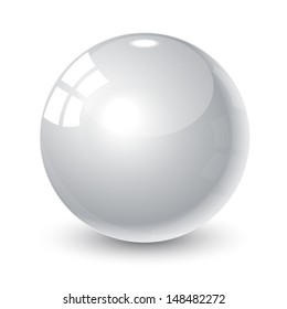 3d white ball isolated on white background 