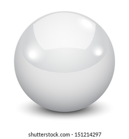 3d white ball isolated on white background 
