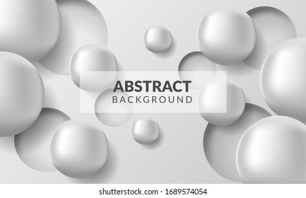 Fondo abstracto vectorial de bola blanca 3d con fondo blanco y orificio