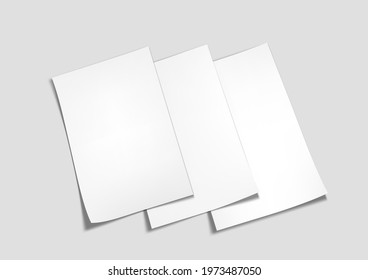 3D White Blank A4 Paper For Presentation. EPS10 Vector