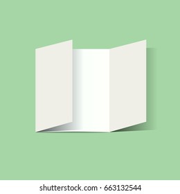 3d white blank paper card. Vector card template.