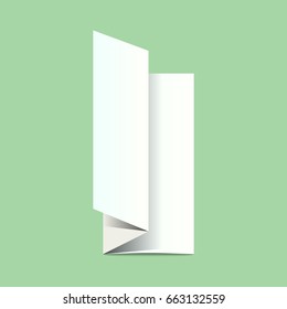 3d white blank paper card. Vector card template.