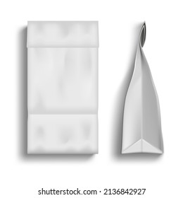 3D White Blank Paper Package For Coffee Or Other Food. EPS10 Vector