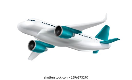 Cartoon Twinengined Cabin Airplane Isolated On Stock Vector (Royalty ...