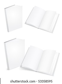 3d white books isolated on the white background