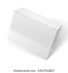 3D White Box Blank Packaging Box Fly. EPS10 Vector