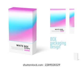 3D White Box Packaging Gradient Design Template. EPS10 Vector