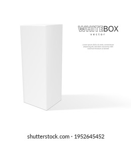 3D White Box With Shadow Isolated On Background. EPS10 Vector