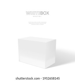 3D White Box With Shadow Isolated On Background. EPS10 Vector
