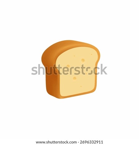 3D white bread illustration. simple bread 3D