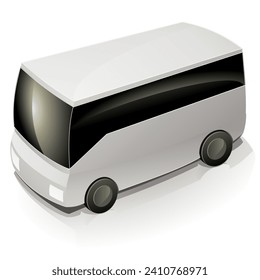 3D-weißer Bus einzeln auf weißem Hintergrund