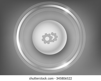 3d white button tools on a gray background