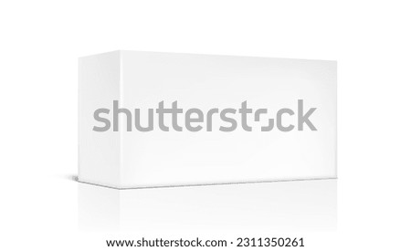 3D White Cardboard Packaging Box Mockup With Reflection. EPS10 Vector