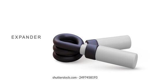 3d white Carpal expander on white background. Vector illustration.