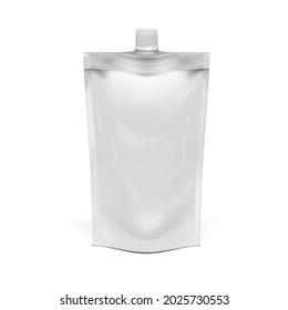 Acondicionamiento En Bolsas De Aceite Blanco Transparente En 3D. Vector EPS10