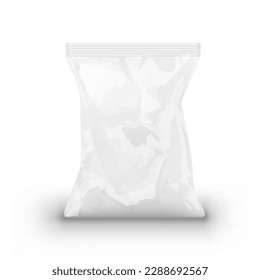 3D White Clear Sack Isolated On White Background. EPS10 Vector