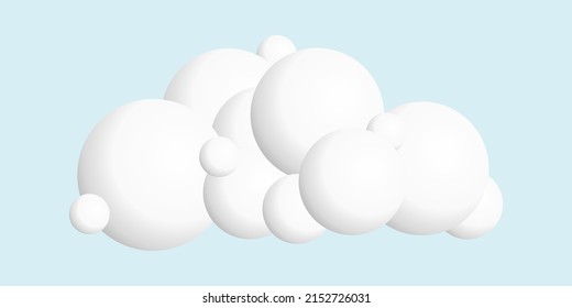 3d white cloud icon isolated on blue background