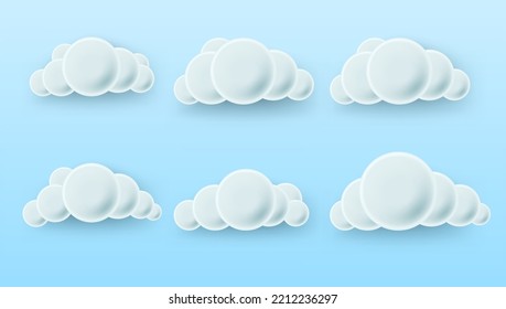Nubes Blancas 3D Sobre Fondo Del Cielo Azul. Vector EPS10