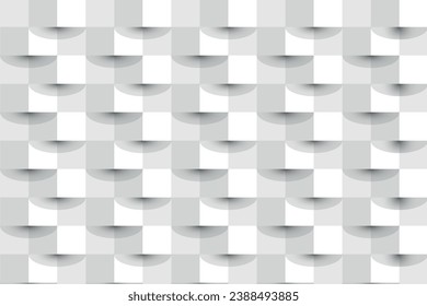 3D-weiße, abstrakte quadratische geometrische Form aus grauem Würfel Hintergrund Textur.