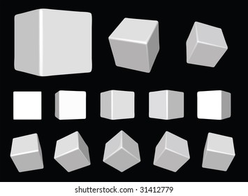 3d white cubes