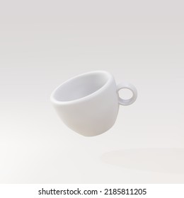 3d white cup. Vector illustration. 